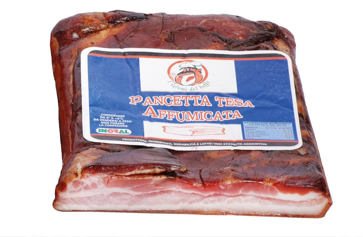 Pancetta tesa affumicata sottovuoto 1,2 kg circa