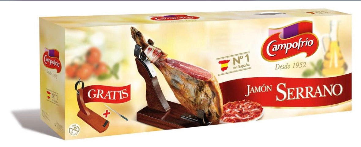 Jamon Serrano Prosciutto crudo 9 mesi con osso+ morsa da circa 10 kg