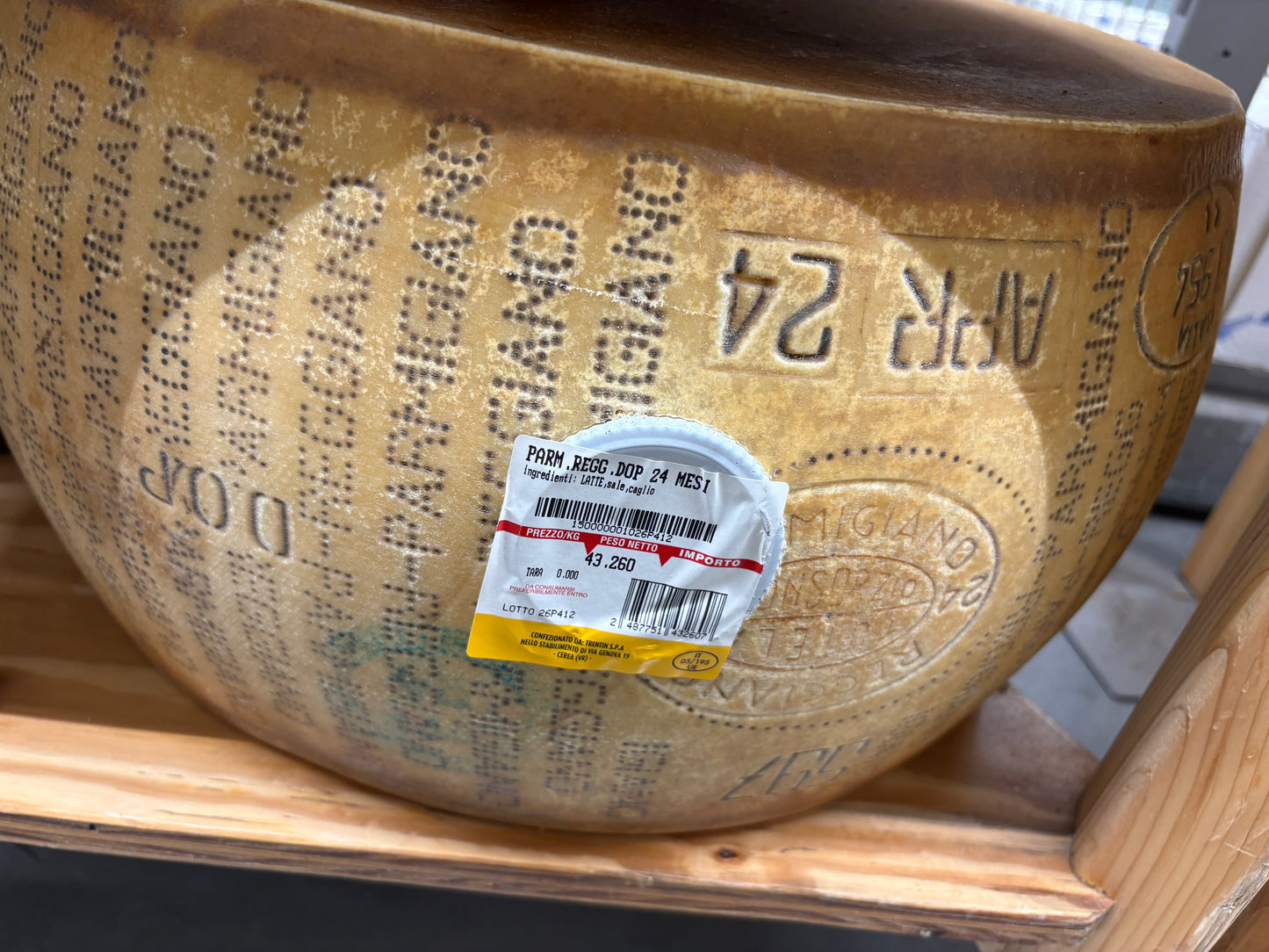 Parmigiano reggiano 24 mesi 43 kg circa
