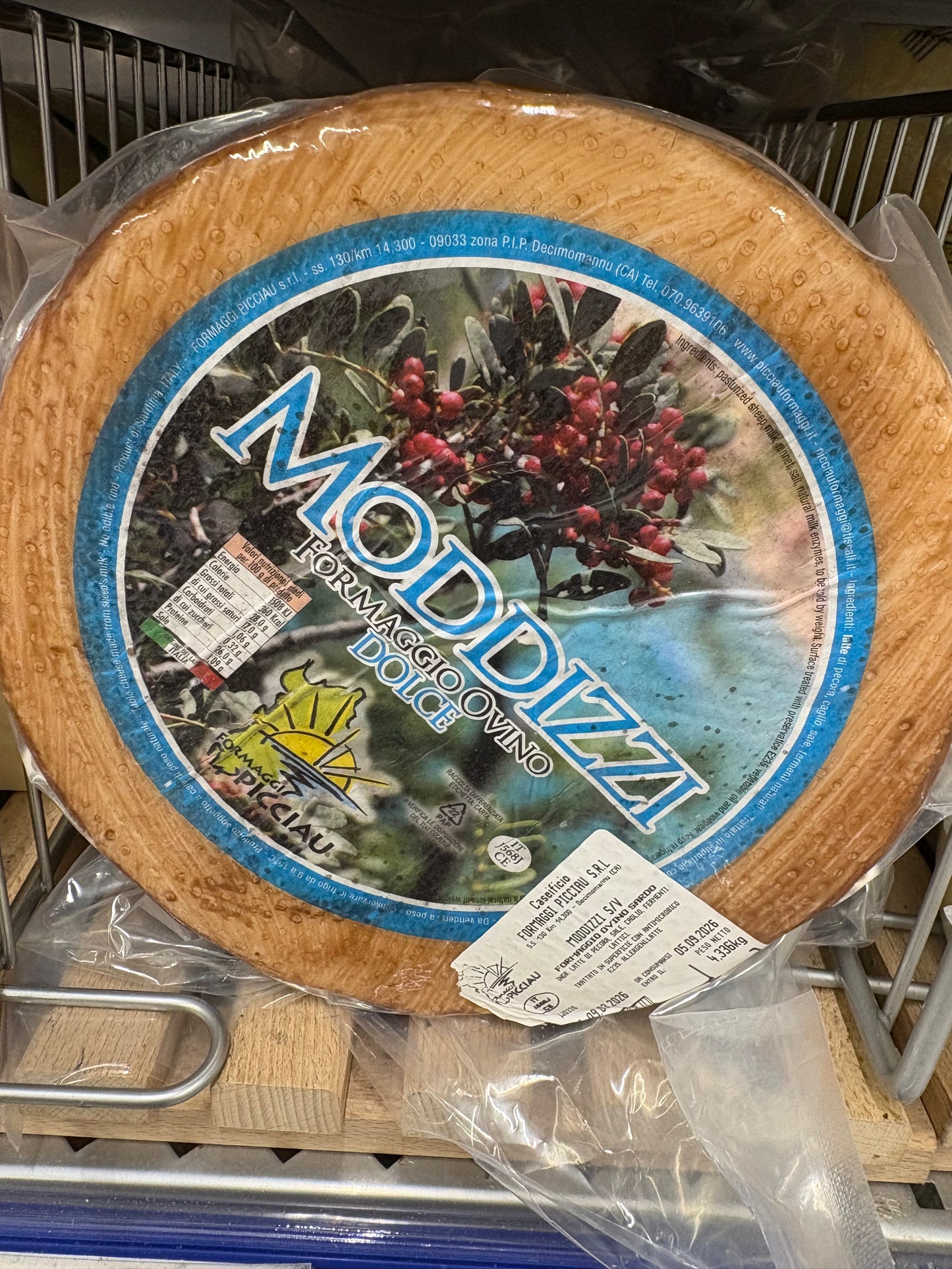 Formaggio dolce Moddizzi 4,5 kg circa