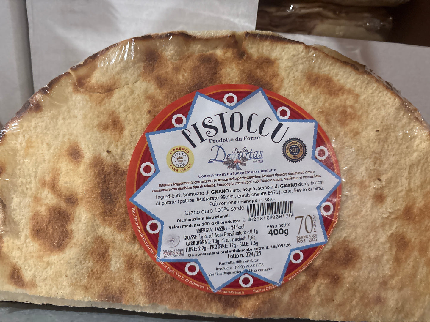 Pane Pistoccu di De Urtas