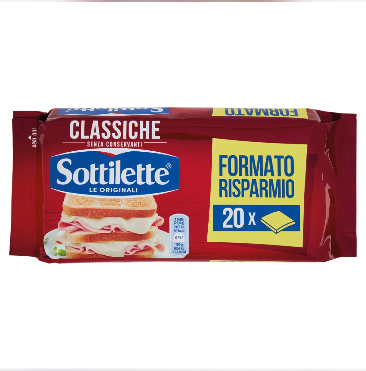 Sottilette formaggio fuso a fette da 571 grammi